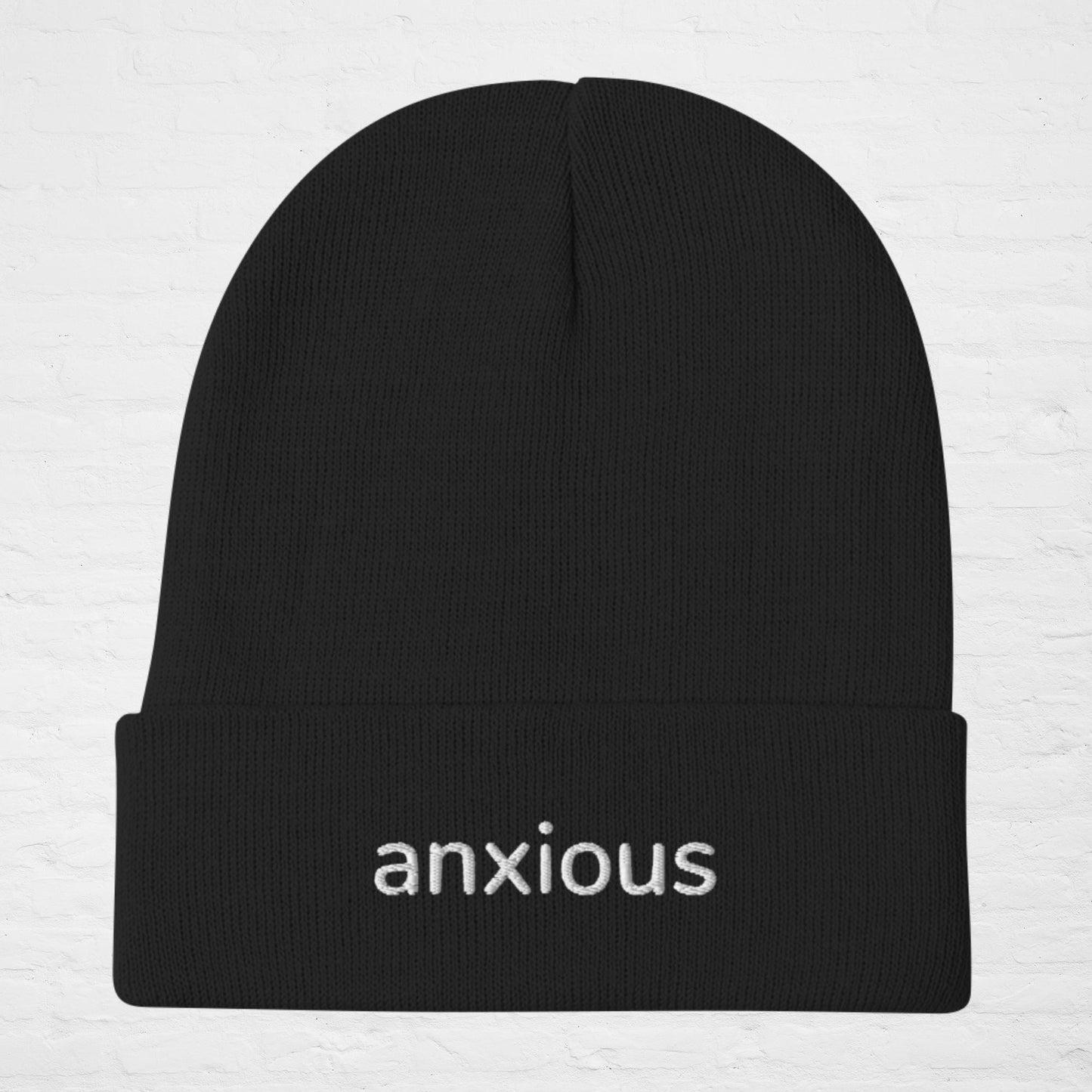 Anxious Embroidered Beanie