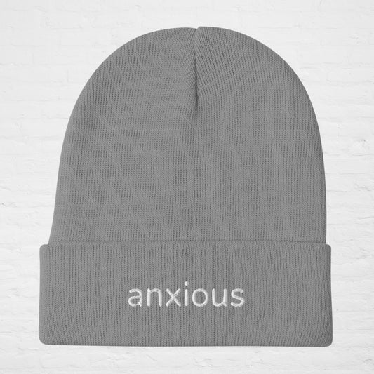 Anxious Embroidered Beanie